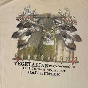 VTG XL 90s Hunting Deer Vegetarian Comedy Long Sleeve RealTree Carhartt Style